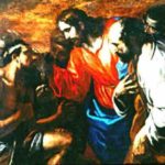 Healing of the blind born, miracle of Christ, by a painter