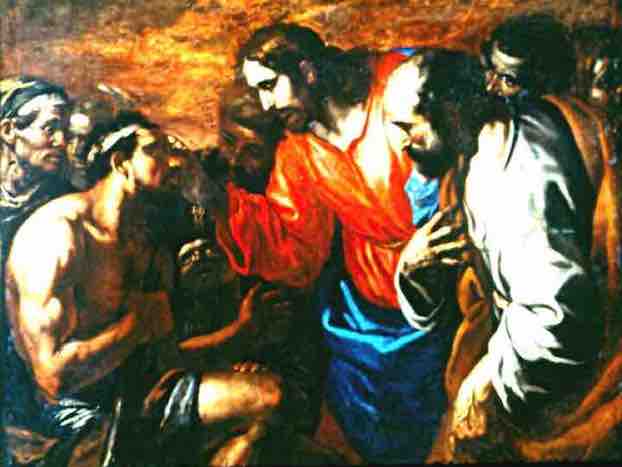 You are currently viewing Healing of the blind born, miracle of Christ, by a painter